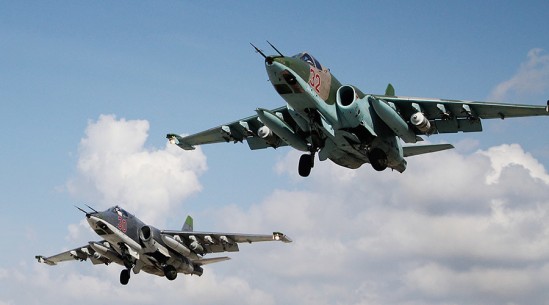 2717545 10/10/2015 Russian Su-25 attack aircraft take off from the Khmeimim airbase in Syria. Dmitriy Vinogradov/RIA Novosti